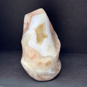 218G Flower Agate Freeform Druzy Crystal Gemstone Healing Home Decor Reiki